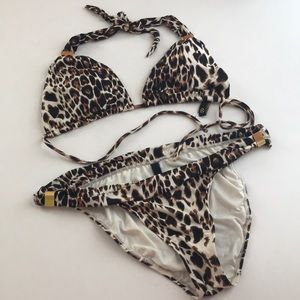 Vix Animal Leopard print bikini swimsuit S/M New